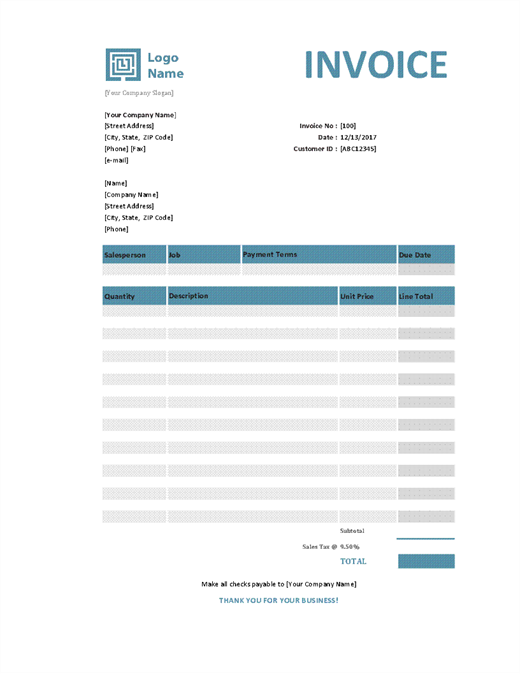 Microsoft Word Invoice Template For Mac